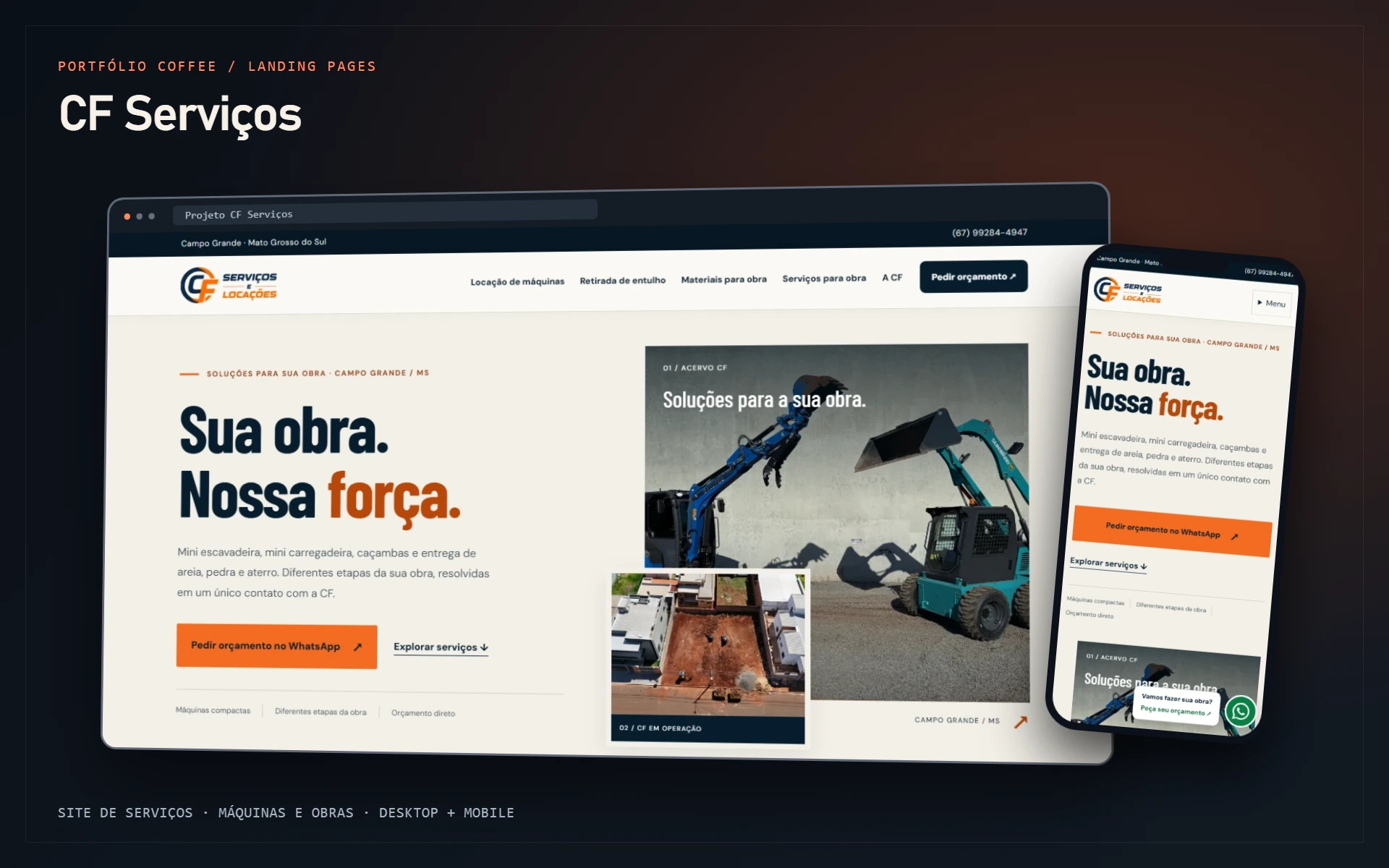 Página CF Serviços em computador e celular