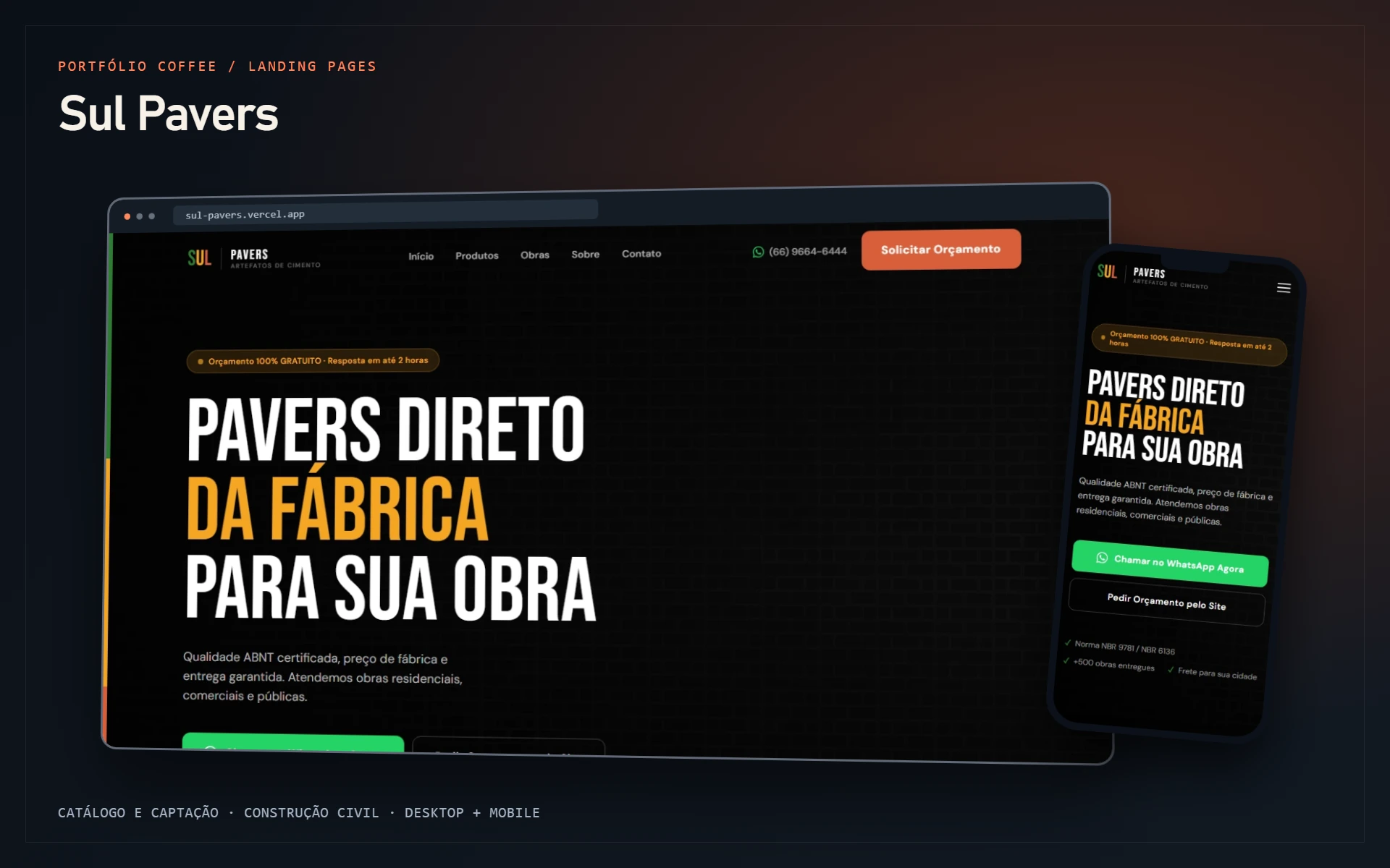 Página Sul Pavers em computador e celular